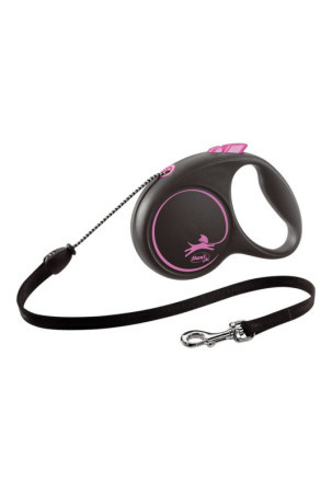 Šuns pavadėlis Flexi BLACK DESIGN 5 m Rožinė XS dydis