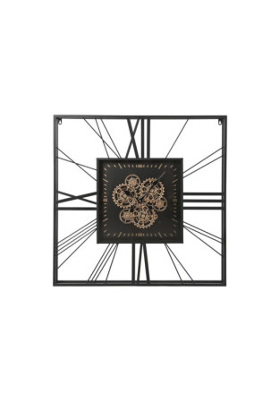 Sieninis laikrodis Home ESPRIT Juoda Auksinis Metalinis Stiklas 80 x 8 x 80 cm