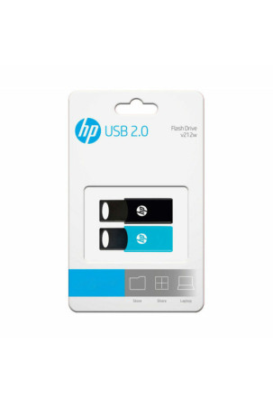 USB atmintukas HP 4712847099760 USB 2.0 64GB 2 vnt. Juoda 64 GB