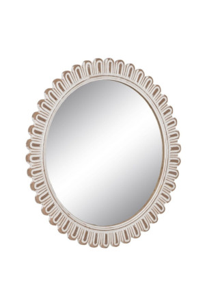 Sieninis veidrodis Balta Stiklas Mango mediena 73 x 2 x 73 cm