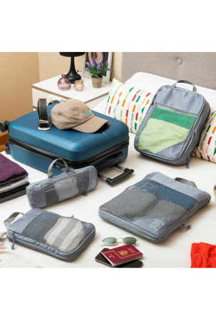 Suspaudžiami lagaminų organizavimo maišeliai Compakube InnovaGoods 4 Dalys
