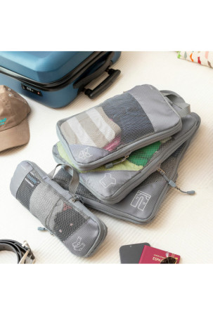 Suspaudžiami lagaminų organizavimo maišeliai Compakube InnovaGoods 4 Dalys Suspaudžiami lagaminų organizavimo maišeliai Compakube InnovaGoods 4 Dalys