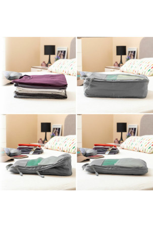 Suspaudžiami lagaminų organizavimo maišeliai Compakube InnovaGoods 4 Dalys Suspaudžiami lagaminų organizavimo maišeliai Compakube InnovaGoods 4 Dalys