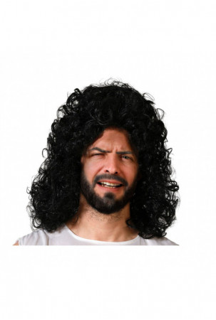 Garbanotų plaukų perukas Juoda