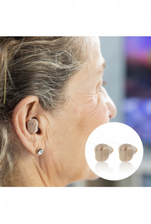 Garso stiprintuvas į ausį...