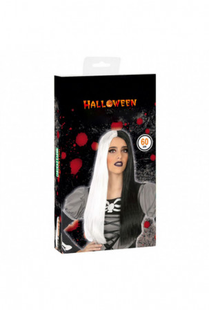 Helovino perukas Juoda Balta