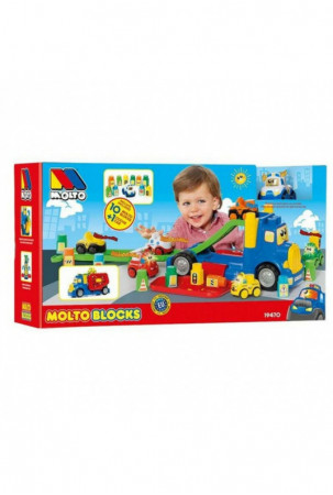 Lorry su statymo blokais...