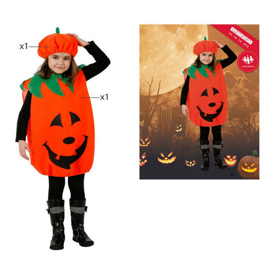 Kostiumas vaikams Oranžinė Moliūgas (2 Dalys) (2 pcs)
