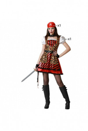 Kostumas suaugusiems Raudona Mergina-piratė