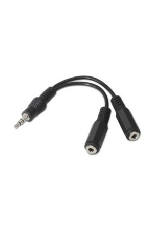 Audio Jack (3,5 mm) kabelis – skirstytuvas NANOCABLE 15 cm Juoda 15 cm