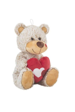 Pūkuotas žaislas Creaciones Llopis Rusvai gelsva Lokys Širdis 22 cm