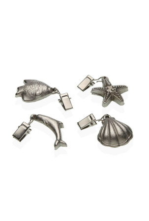 Staltiesės segtukas Versa Metalinis Cinko lydinys 7 x 6,8 cm Tamsiai mėlyna 4 Dalys