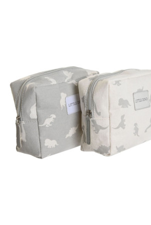 Kelionių reikmenų dėžutė DKD Home Decor Balta Pilka polialgodon Dinozauras 15 x 6 x 12 cm (2 vnt.) Kelionių reikmenų dėžutė DKD Home Decor Balta Pilka polialgodon Dinozauras 15 x 6 x 12 cm (2 vnt.)