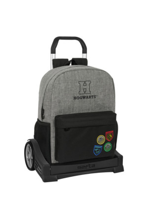 Mokyklinė kuprinė su ratukais Harry Potter House of champions Juoda Pilka 32 x 43 x 14 cm