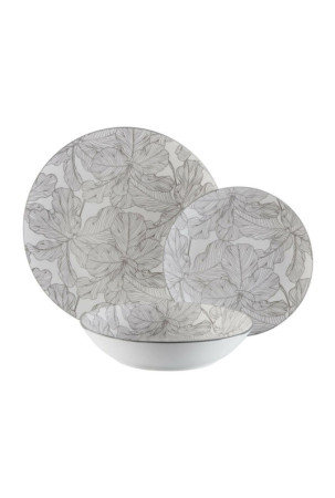 Indų Rinkinys Versa Palmė 18 Dalys Pilka Porcelianas