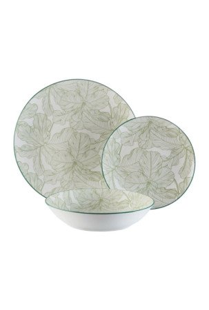 Indų Rinkinys Versa Palmė 18 Dalys Žalia Porcelianas