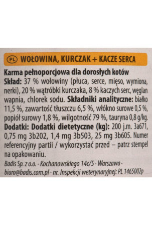 Kačių maistas Animonda         Višta Veršiena Antis 400 g
