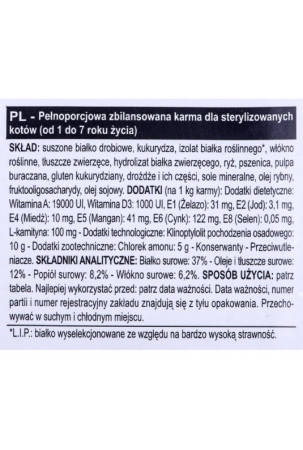 Kačių maistas Royal Canin Sterilised 37 Suaugęs Paukščiai 4 Kg