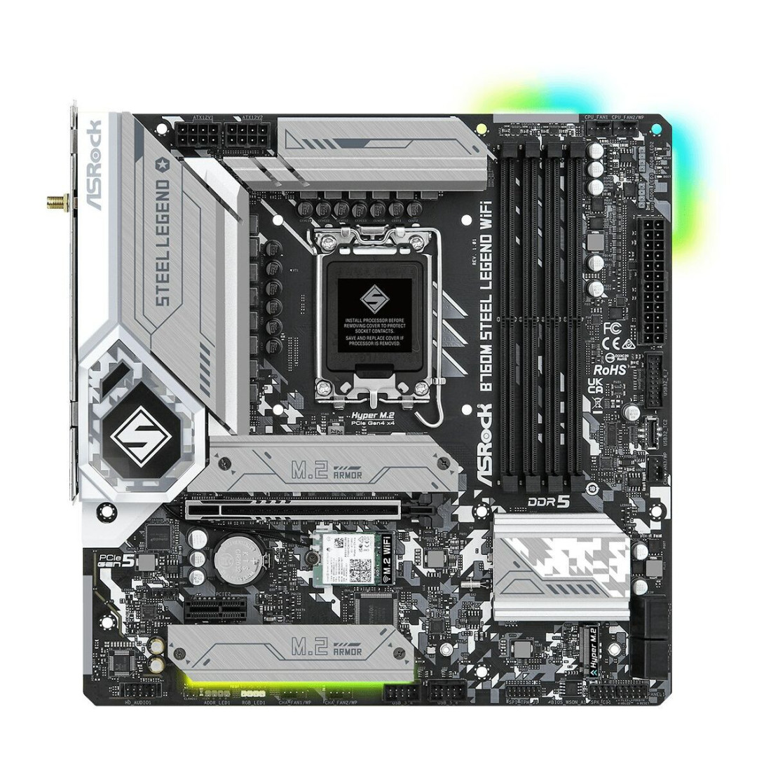 Pagrindinė plokštė ASRock B760M Steel Legend WiFi Intel Wi-Fi 6 Intel B760 LGA 1700