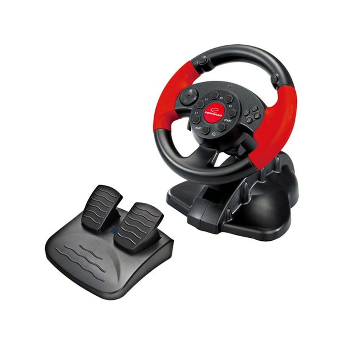 Lenktynių vairas Esperanza EG103 Pedalai Juoda Raudona PC PlayStation 3 PlayStation 2