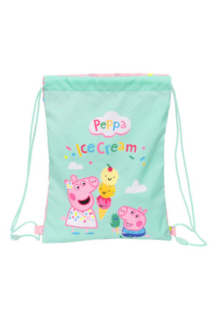 Kuprinė su virvutėmis Peppa Pig Ice cream Rožinė Mėtos 26 x 34 x 1 cm