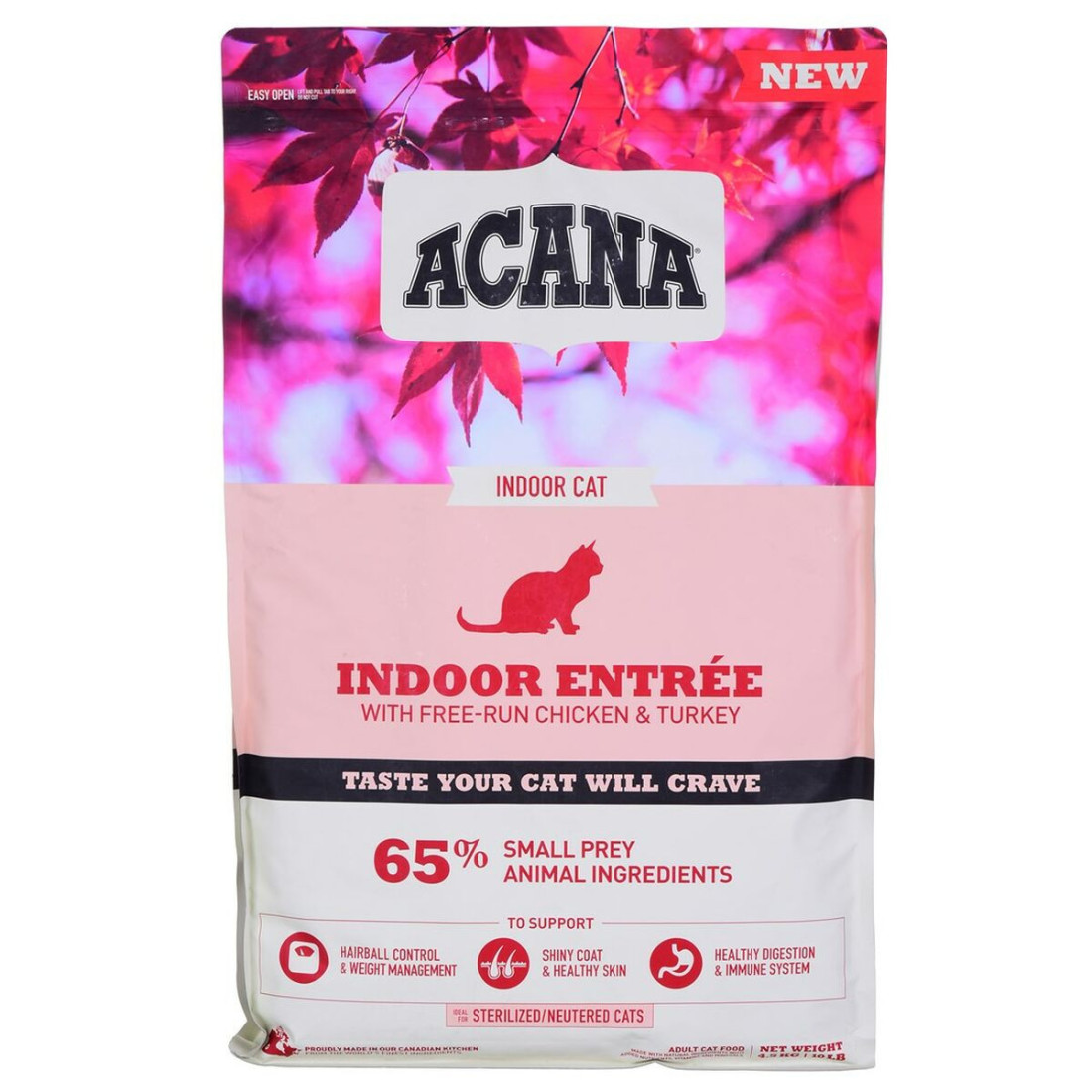 Kačių maistas Acana Indoor Entrée Suaugęs Višta Turkija Žuvis Triušis 4,5 Kg