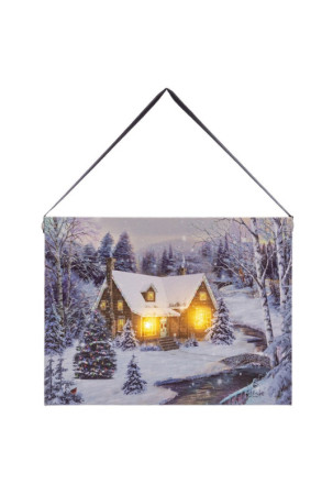 Paveikslas Kalėdos Spalvotas Medžio Drobė 20 x 15 x 1,8 cm