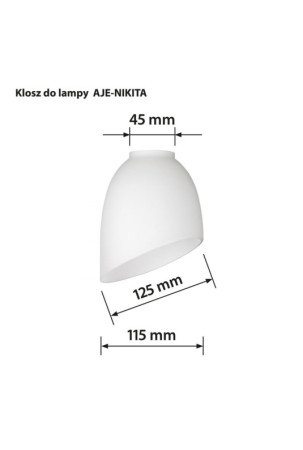 Lempos gaubtas Activejet BENITA Balta stiklas 26 x 12 x 12,5 cm