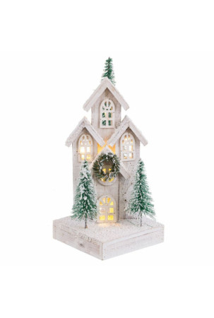 Kalėdų papuošalai Balta Žalia Medžio Plastmasinis Miestelis 16 x 16 x 38 cm