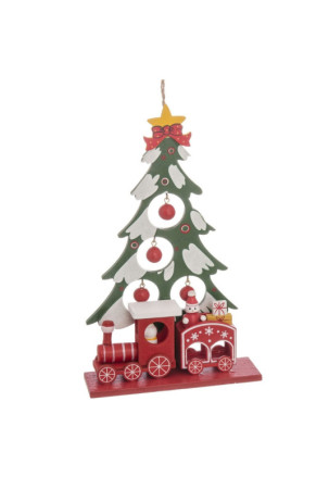 Kalėdų papuošalai Spalvotas Medžio MDF Naujametinė eglutė 20 x 12 x 4 cm