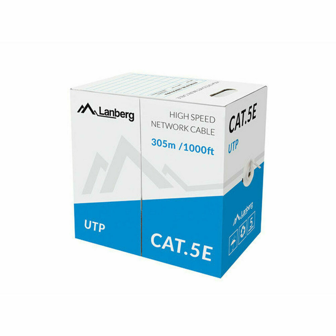 UTP 5e kategorijos kietas tinklo laidas Lanberg LCU5-10CC-0305-G 305 m