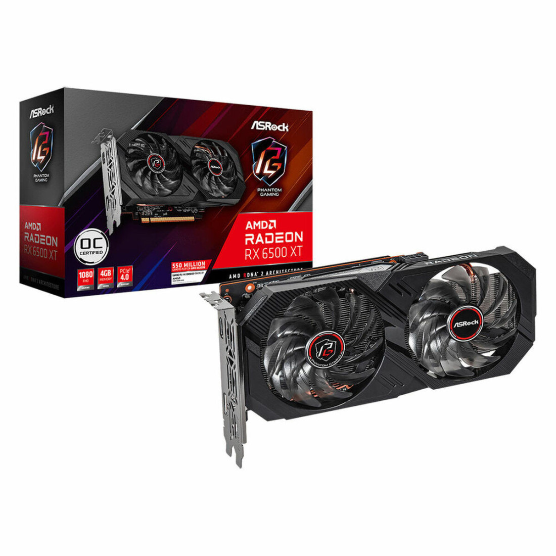 Vaizdo korta ASRock RX6500XT PGD 4GO AMD RADEON RX 6500 XT GDDR6 4 GB