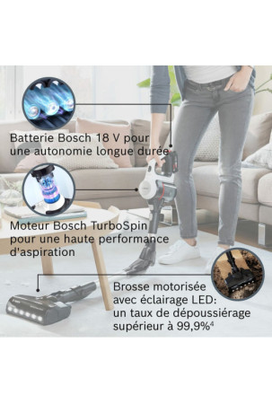Pailgasis dulkių siurblys BOSCH BBS711W Balta Juoda