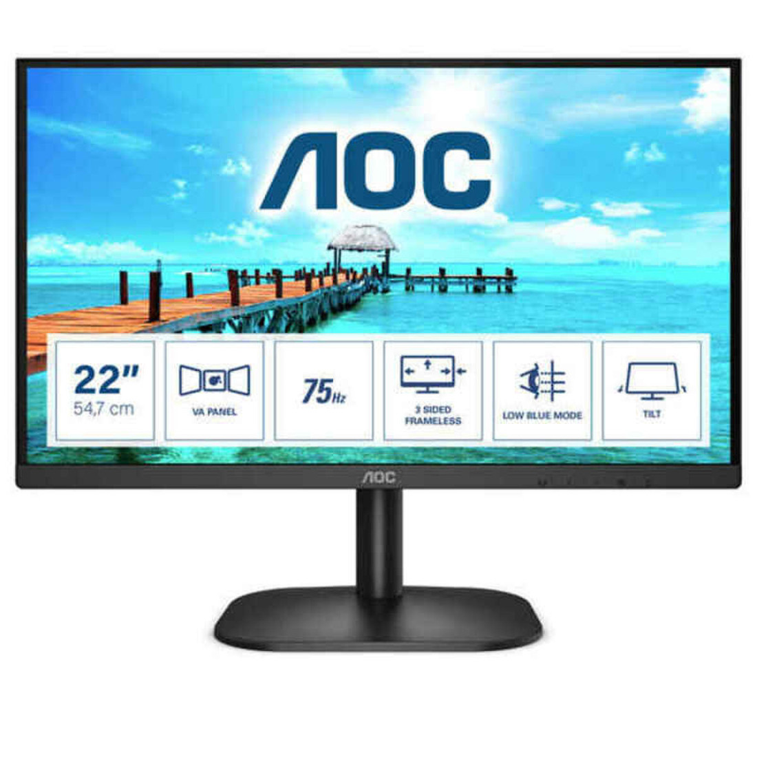 Monitorius AOC 22B2H/EU 21,5" WLED LED VA Flicker free 75 Hz 50-60 Hz