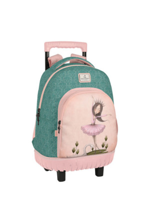 Mokyklinė kuprinė su ratukais Santoro Swan lake Pilka Rožinė 32 x 45 x 21 cm