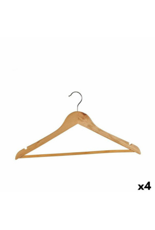 Drabužių pakabų rinkinys Natūrali ruda Medžio 45.5 x 21,5 x 1 cm (4 vnt.)