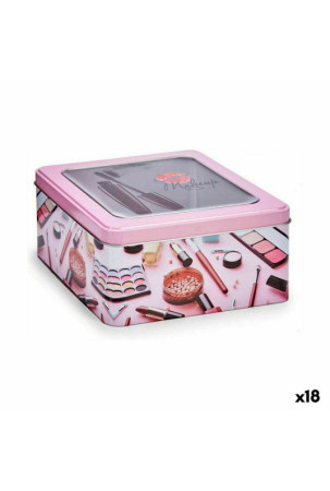 Sandėliavimo dėžutė Makiažas Rožinė Alavas 18 x 8,5 x 18 cm (18 vnt.)