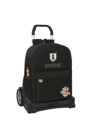 Mokyklinė kuprinė su ratukais Harry Potter Bravery 32 x 43 x 14 cm Juoda