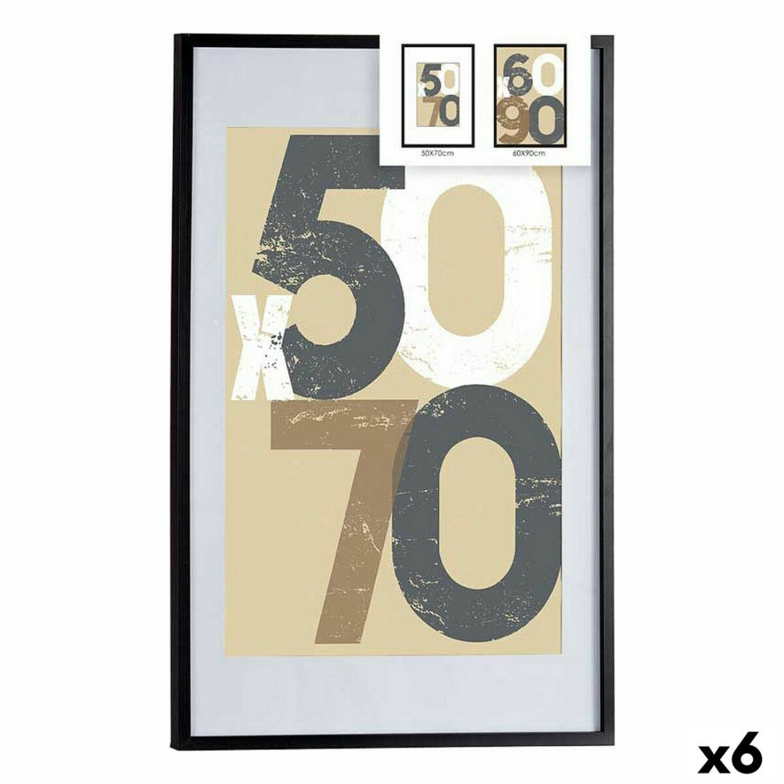 Nuotraukų rėmelis 62,5 x 2,5 x 92,5 cm Juoda Plastmasinis Medžio MDF (6 vnt.)