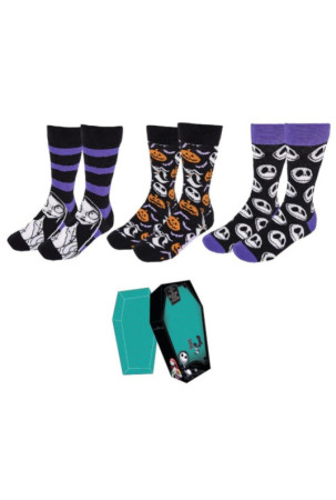 Kojinės The Nightmare Before Christmas 3 poros Vienas dydis (36-41) Juoda