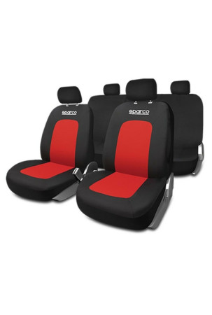 Sėdynių užvalkalų komplektas Sparco Sport Juoda / Raudona