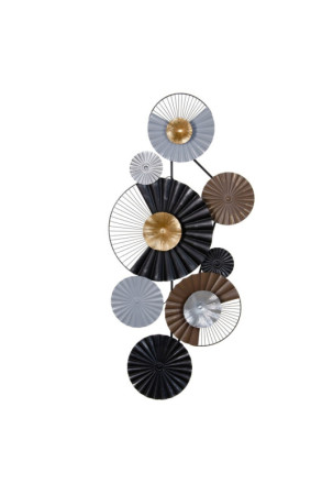 Sienų dekoracija 52 x 6 x 101,5 cm Juoda Auksinis Metalinis