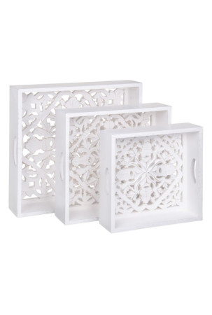 Užkandžių dėklas 39 x 39 x 9 cm Balta 3 Dalys DMF