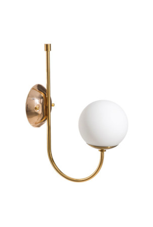 Sieninė lempa 24,8 x 24,8 x 42 cm Stiklas Auksinis Metalinis Balta Vintage