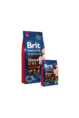 Pašarai Brit Premium by Nature Senior L+XL Vyresnysis Obuolys Višta Kukurūzai 20-40 Kg 15 kg