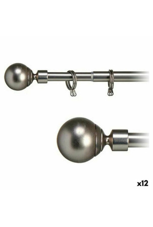 Užuolaidų juosta Kamuolys Išlankstomas Sidabras Geležis (5 x 181 x 5 cm) (12 vnt.)