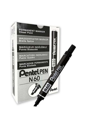 Nuolatinis žymeklis Pentel N60 Juoda 12 Dalys