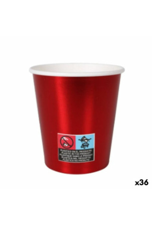 Stiklinių rinkinys Algon Kartonas Vienkartinis Raudona 36 Vienetai 200 ml (10 Dalys)