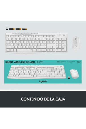 Klaviatūra ir pelė Logitech MK295 Balta Ispaniška Qwerty Klaviatūra ir pelė Logitech MK295 Balta Ispaniška Qwerty
