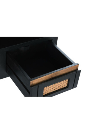 Televizoriaus baldai DKD Home Decor Juoda Rotangas Mango mediena (145,5 x 40,5 x 60 cm)